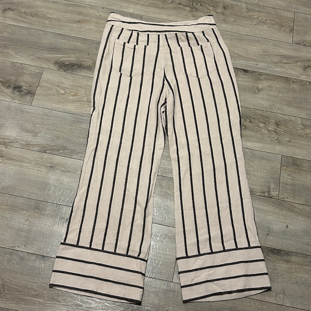 NWT Tahari Black and White Striped Wide Leg Pants - Picture 12 of 14